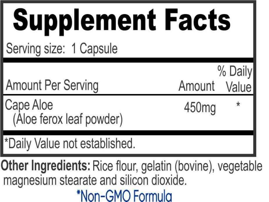 Cape Aloe 450mg (Aloe Ferox Leaf)